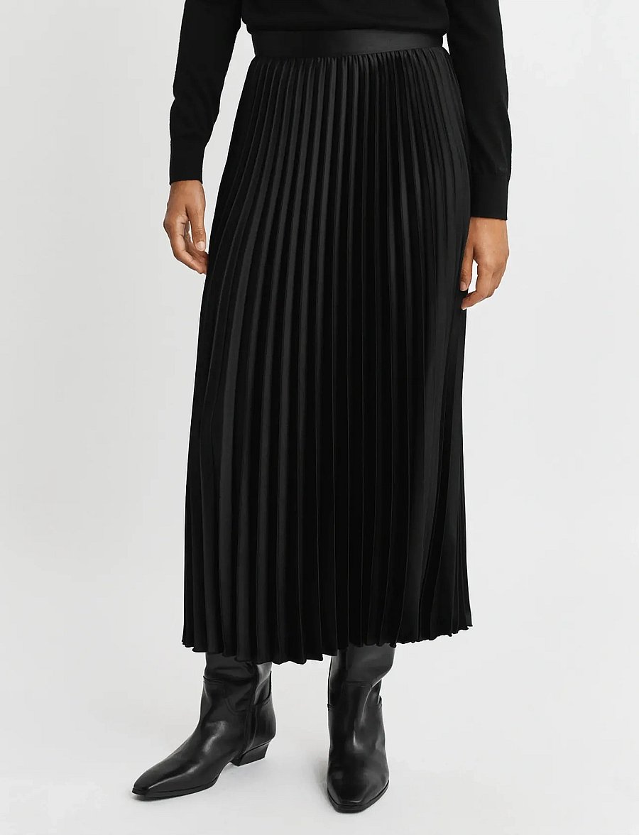 Gant - SATEEN PLEATED SKIRT - faltenröcke - black - 3