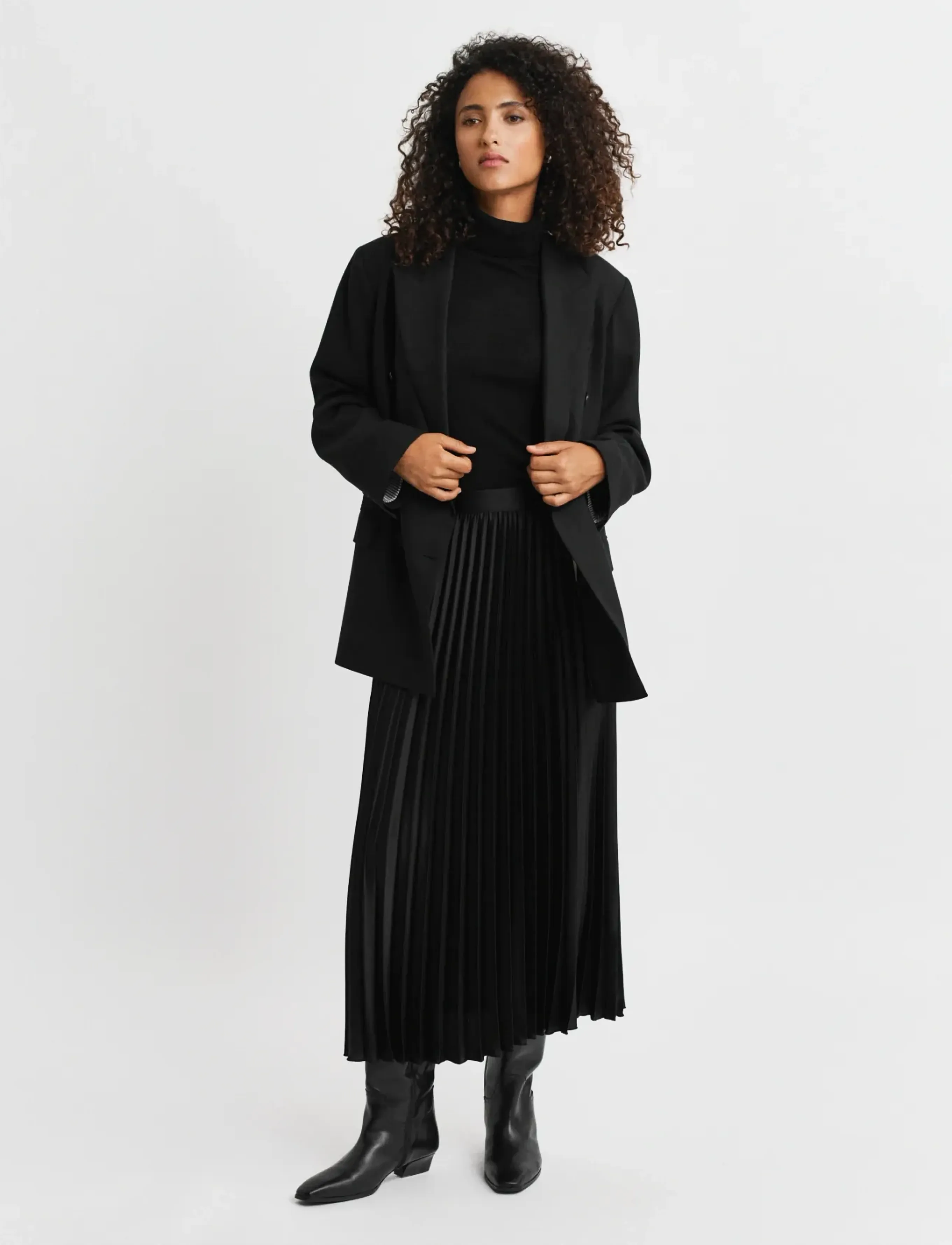 Gant - SATEEN PLEATED SKIRT - faltenröcke - black - 4