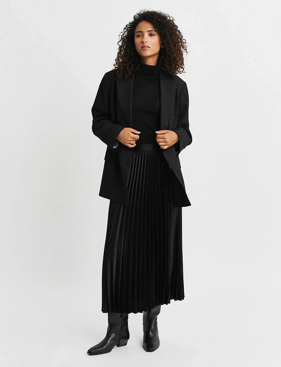 Gant - SATEEN PLEATED SKIRT - faltenröcke - black - 4