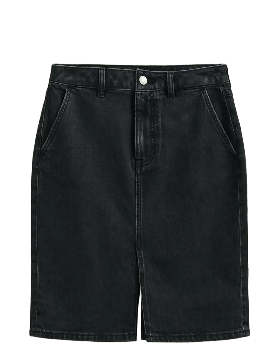 Gant - DENIM PENCIL SKIRT - denimnederdele - black worn in - 1