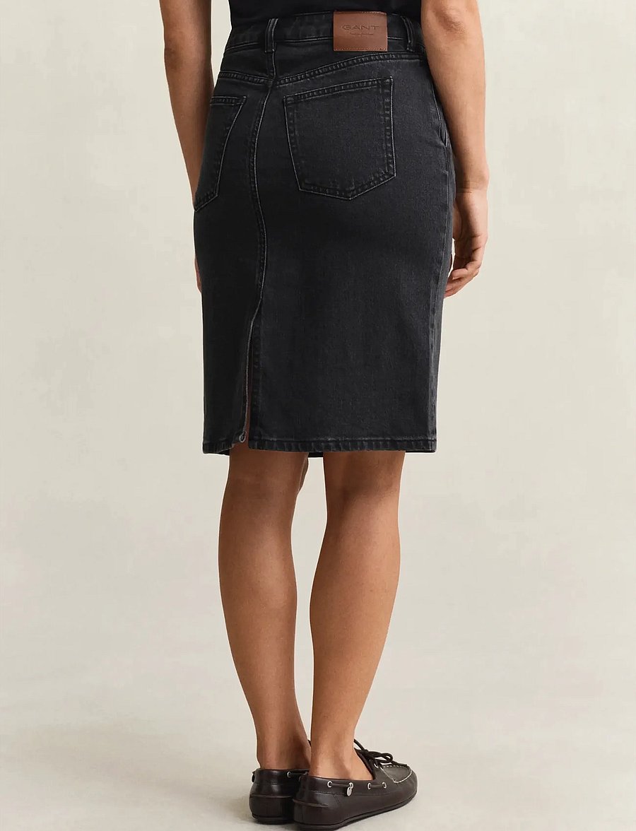 Gant - DENIM PENCIL SKIRT - denimnederdele - black worn in - 2
