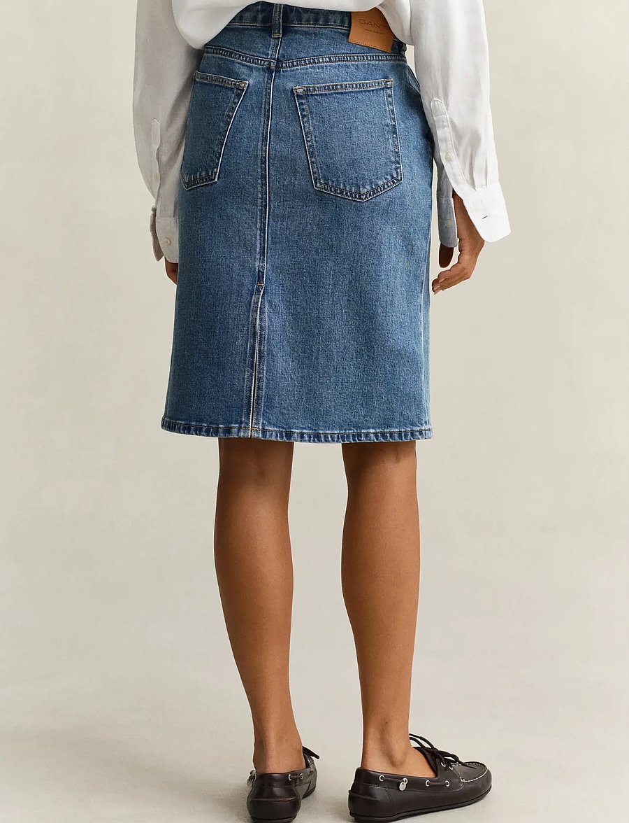 Gant - DENIM PENCIL SKIRT - denimnederdele - mid blue - 2