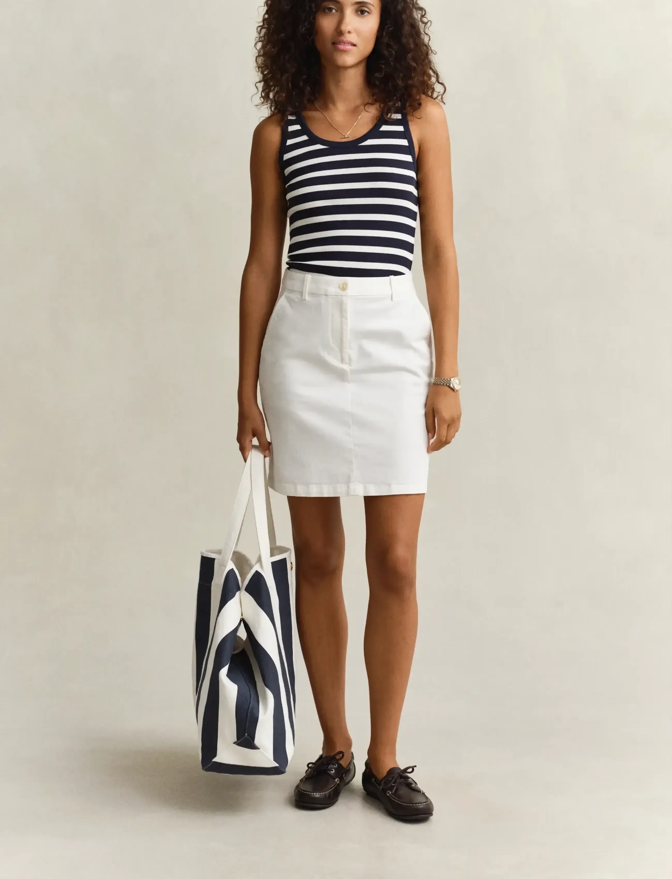 Gant - CHINO SKIRT - miniseelikud - eggshell - 4