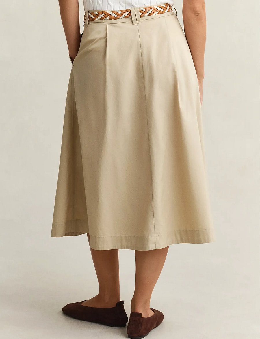 Gant - LIGHTWEIGHT PLEATED CHINO SKIRT - culottes - oat beige - 2