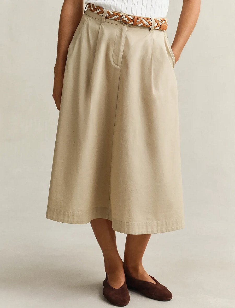 Gant - LIGHTWEIGHT PLEATED CHINO SKIRT - culottes - oat beige - 3