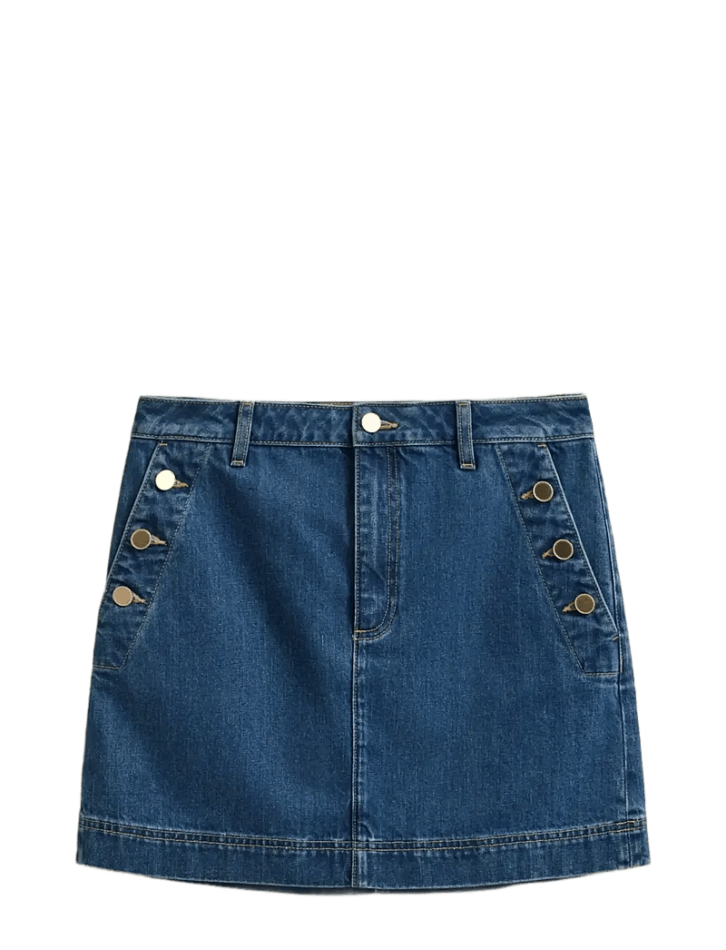 GANT - DENIM NAUTICAL MINI SKIRT - denim skirts - mid blue - 1