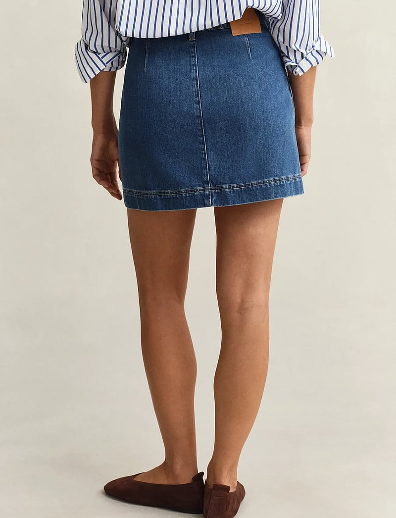 GANT - DENIM NAUTICAL MINI SKIRT - denim skirts - mid blue - 2