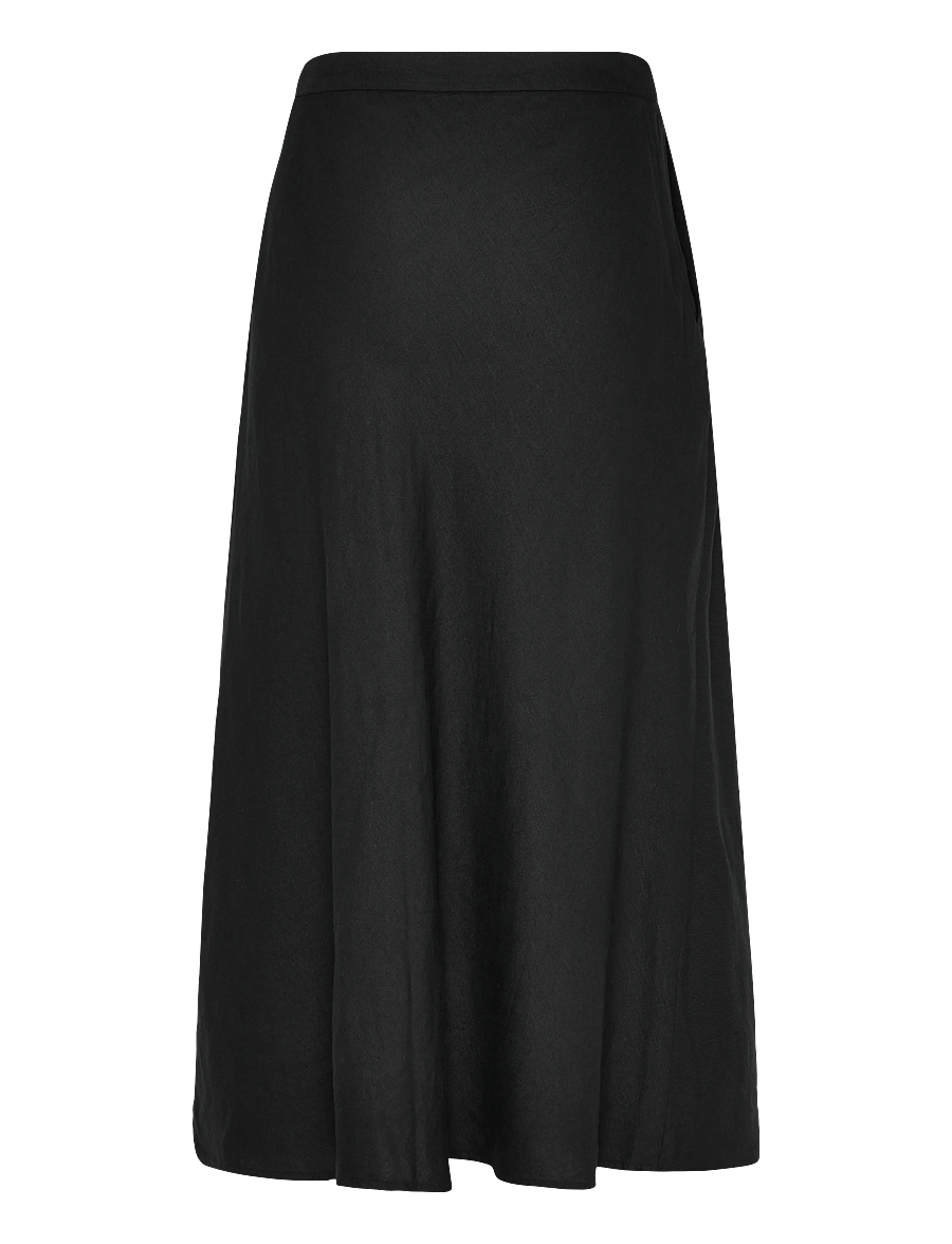 Gant - FLARED LINEN BLEND SKIRT - midi-röcke - black - 1