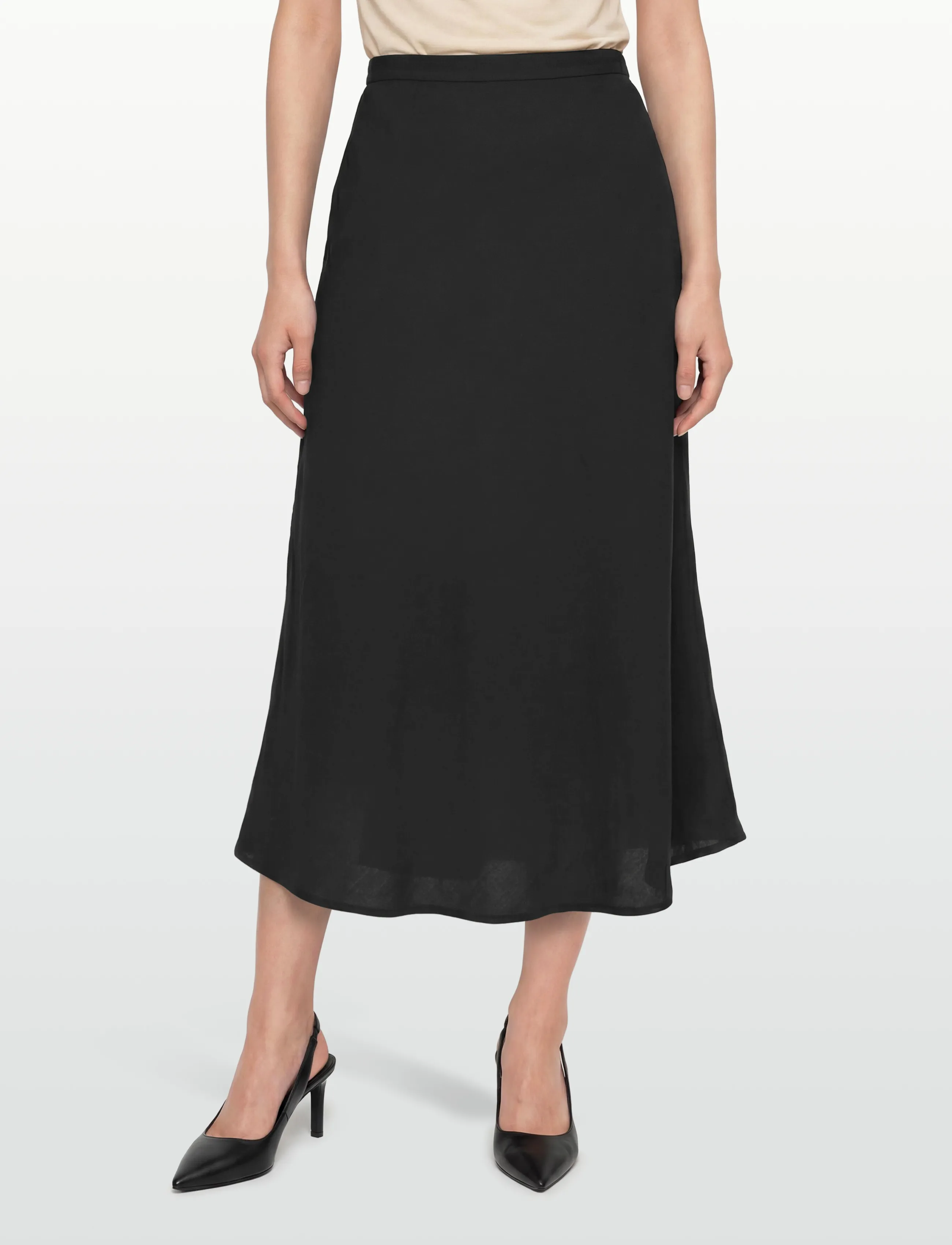 Gant - FLARED LINEN BLEND SKIRT - midi-röcke - black - 3