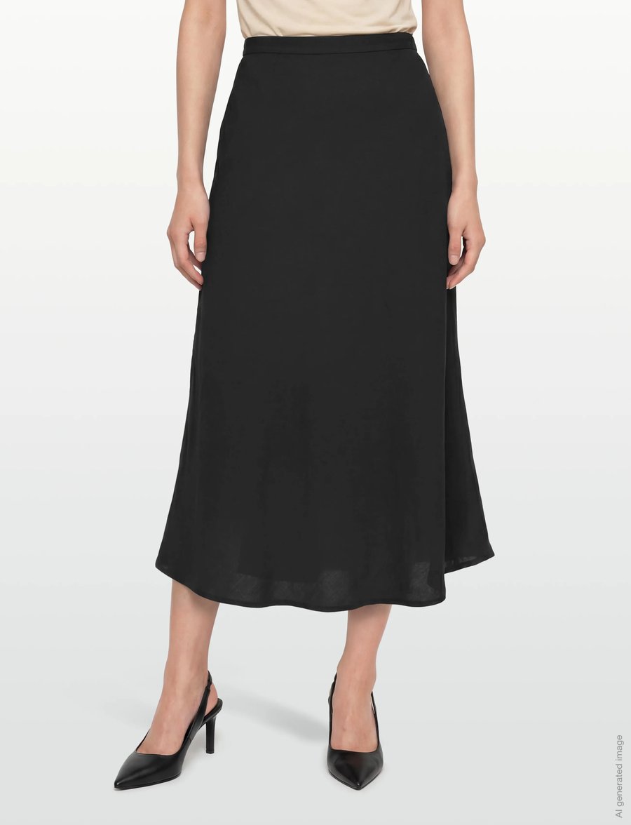Gant - FLARED LINEN BLEND SKIRT - midi-röcke - black - 3