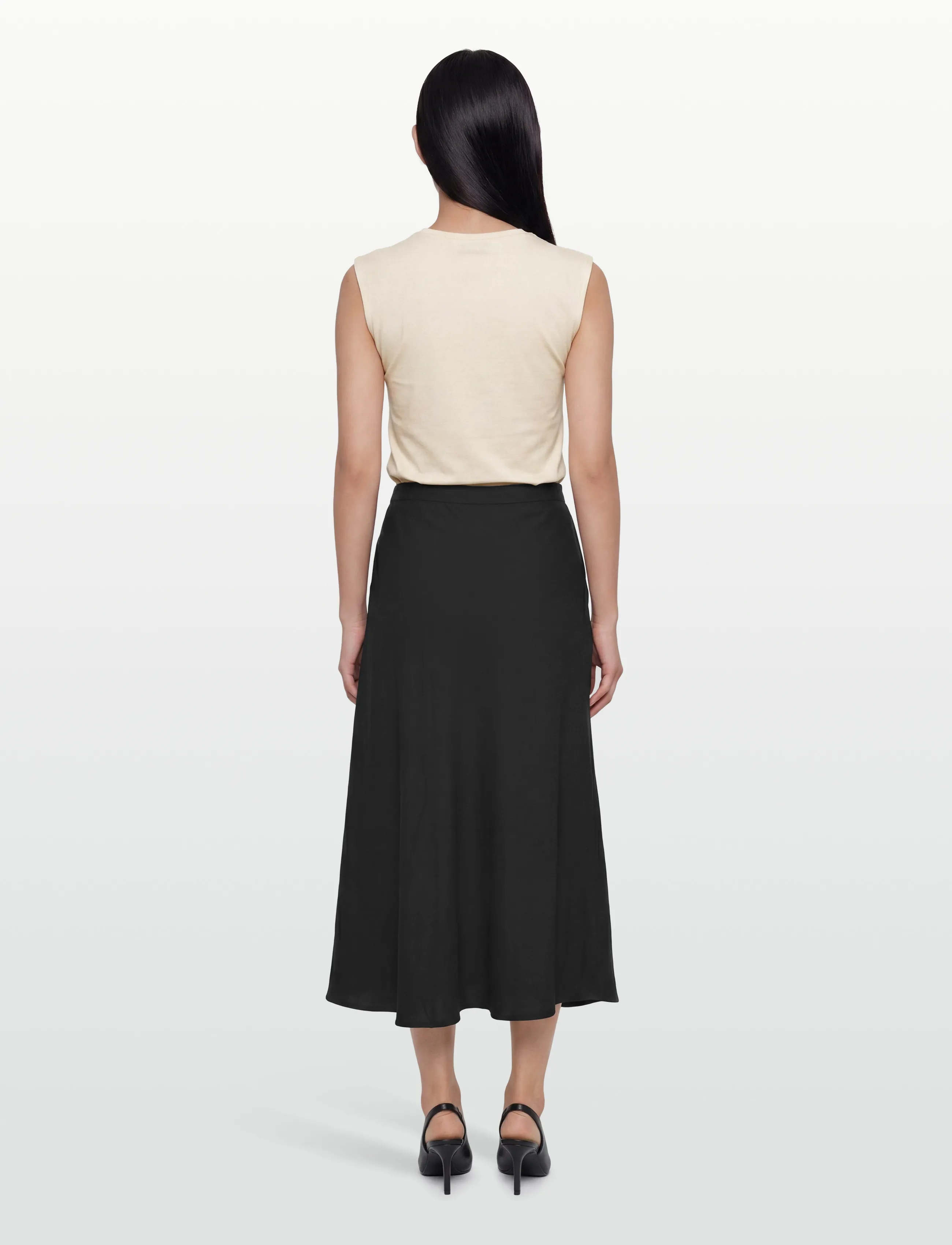 Gant - FLARED LINEN BLEND SKIRT - midi-röcke - black - 4