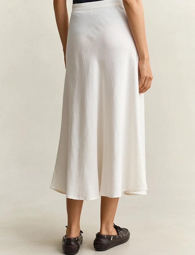 GANT - FLARED LINEN BLEND SKIRT - midi-röcke - eggshell - 2