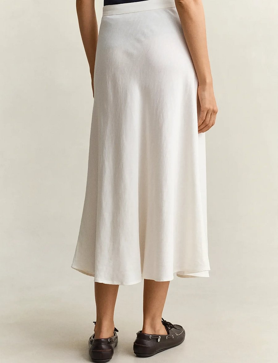 Gant - FLARED LINEN BLEND SKIRT - midi-röcke - eggshell - 2