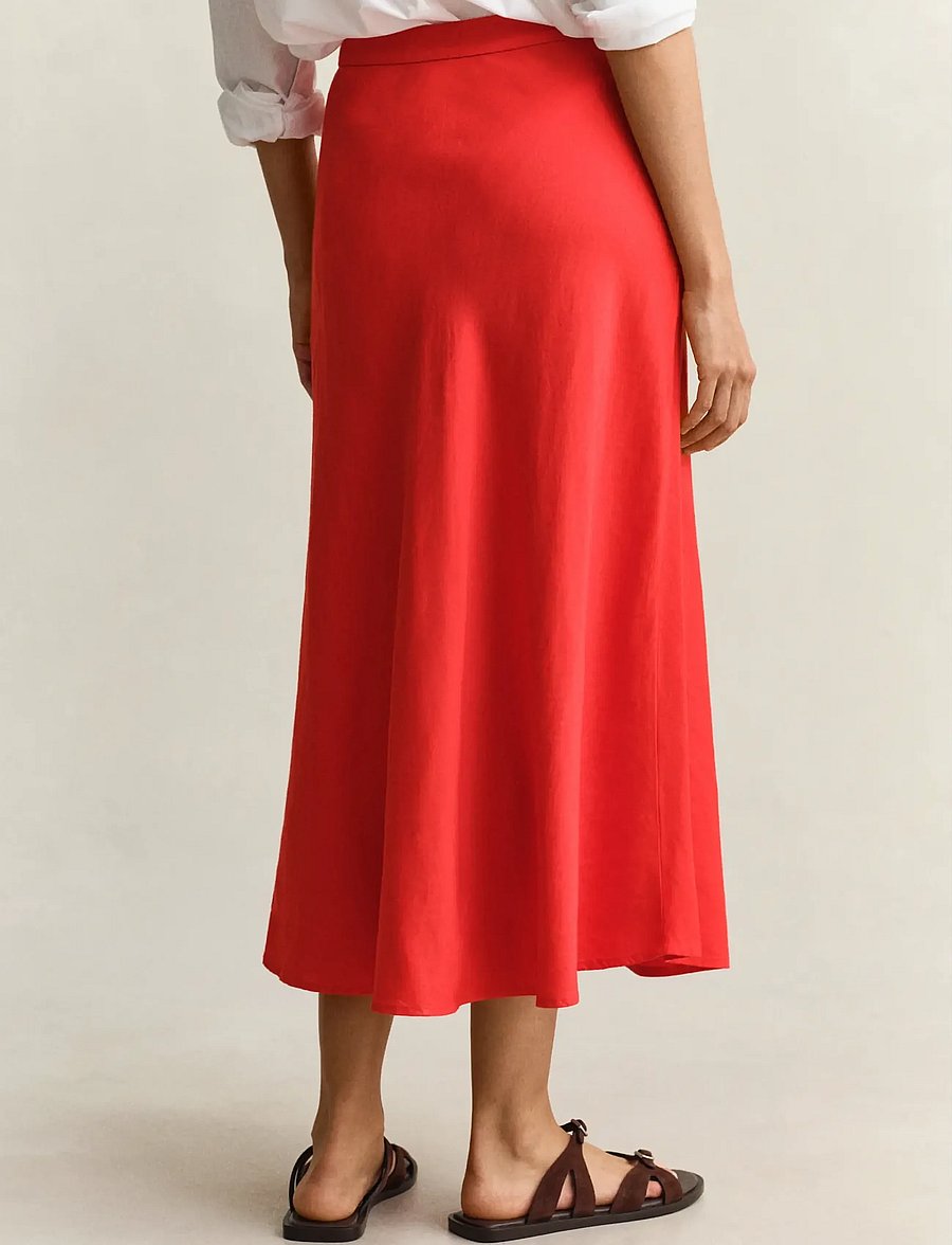 Gant - FLARED LINEN BLEND SKIRT - midi nederdele - perfect red - 2