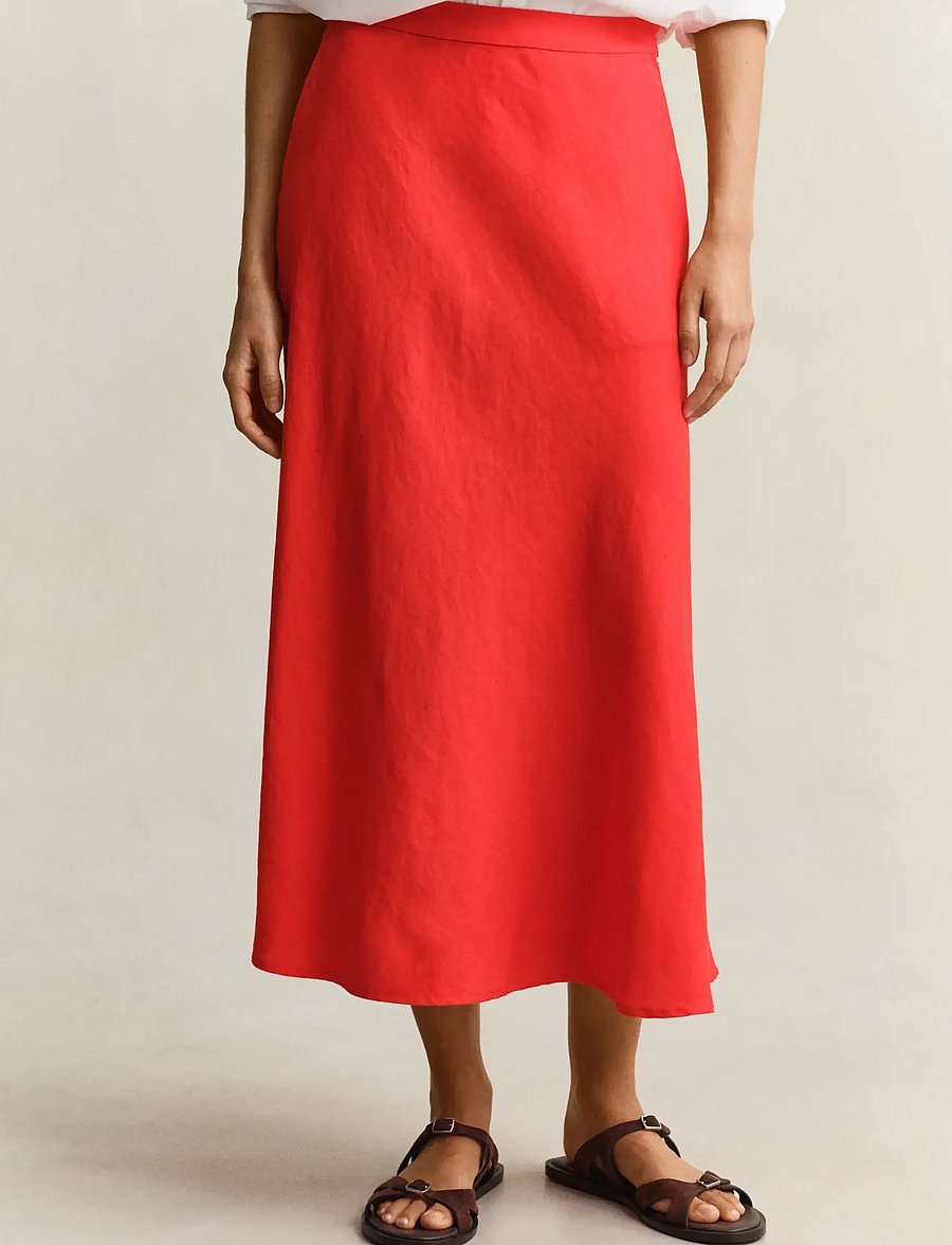 Gant - FLARED LINEN BLEND SKIRT - midi kjolar - perfect red - 3