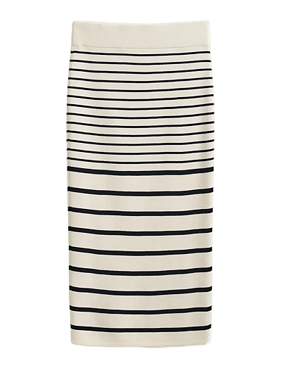 Gant STRIPED PENCIL KNIT SKIRT - Stickade kjolar - EGGSHELL / multi