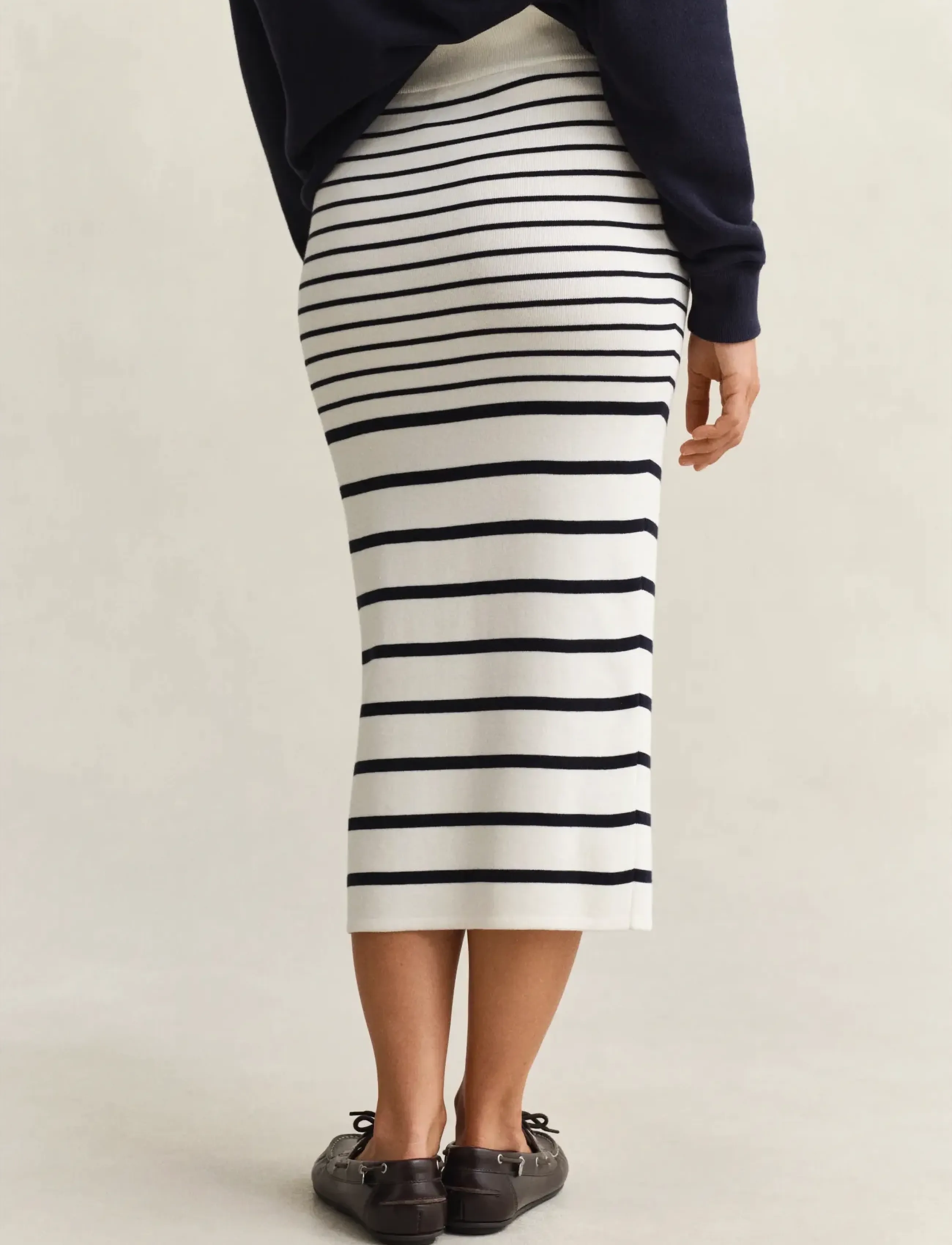 Gant - STRIPED PENCIL KNIT SKIRT - prjónapils - eggshell - 2