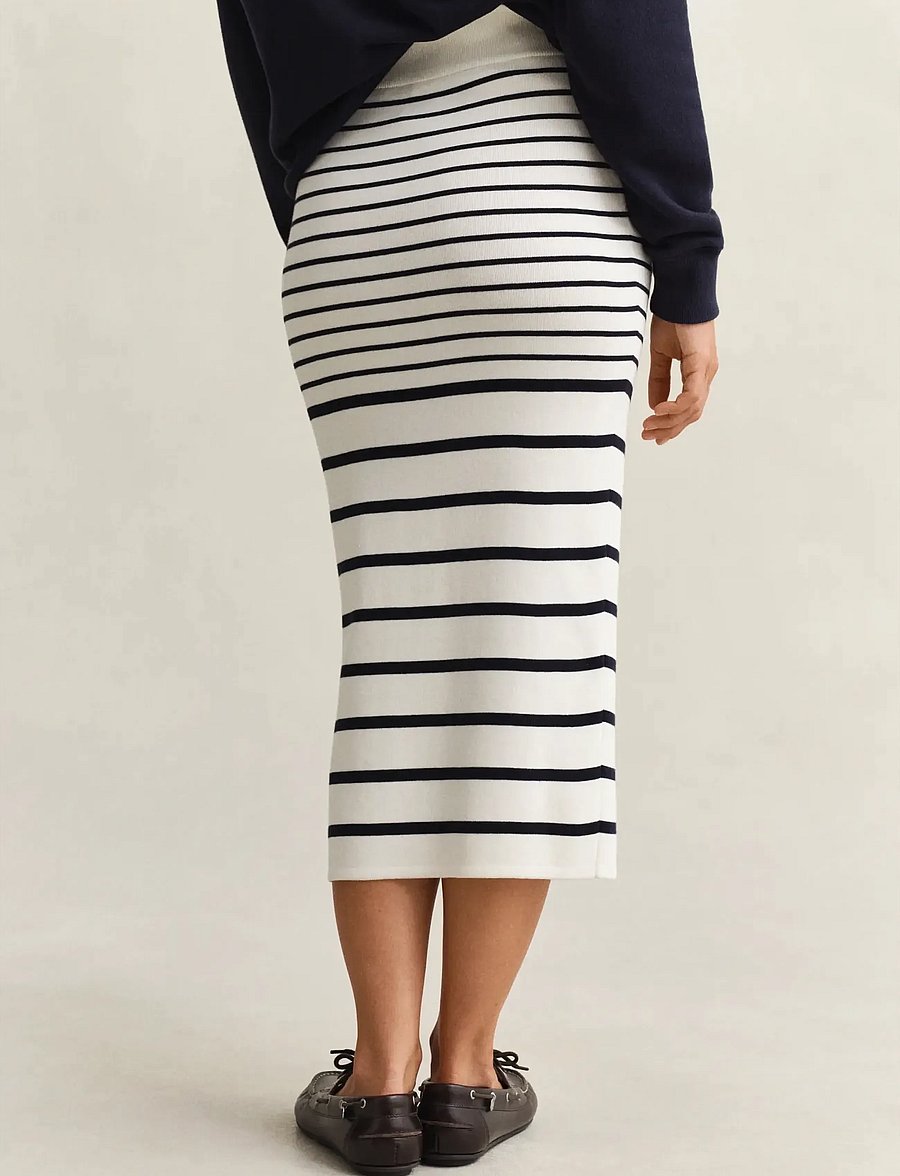 Gant - STRIPED PENCIL KNIT SKIRT - strickröcke - eggshell - 2