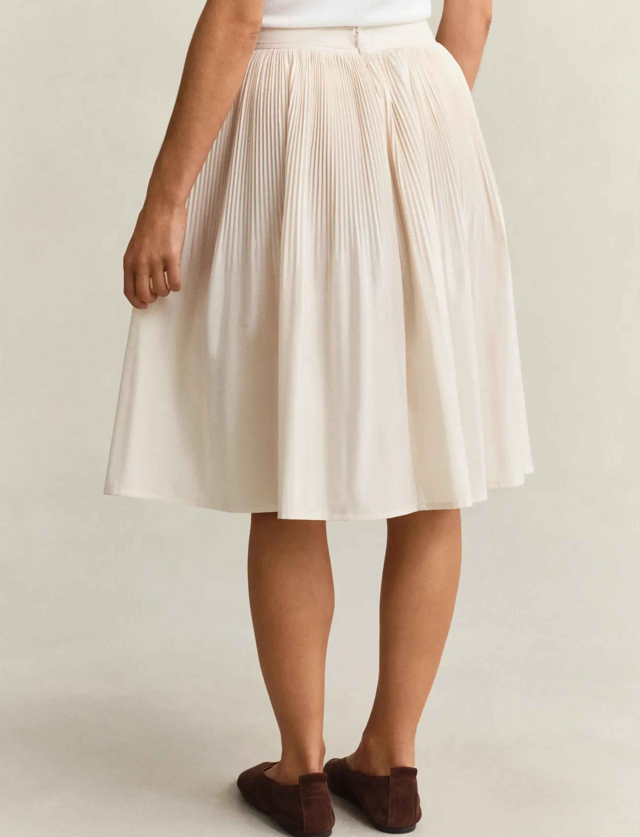 Gant - CTN PLEATED SKIRT - plisserede nederdele - creamed white - 2