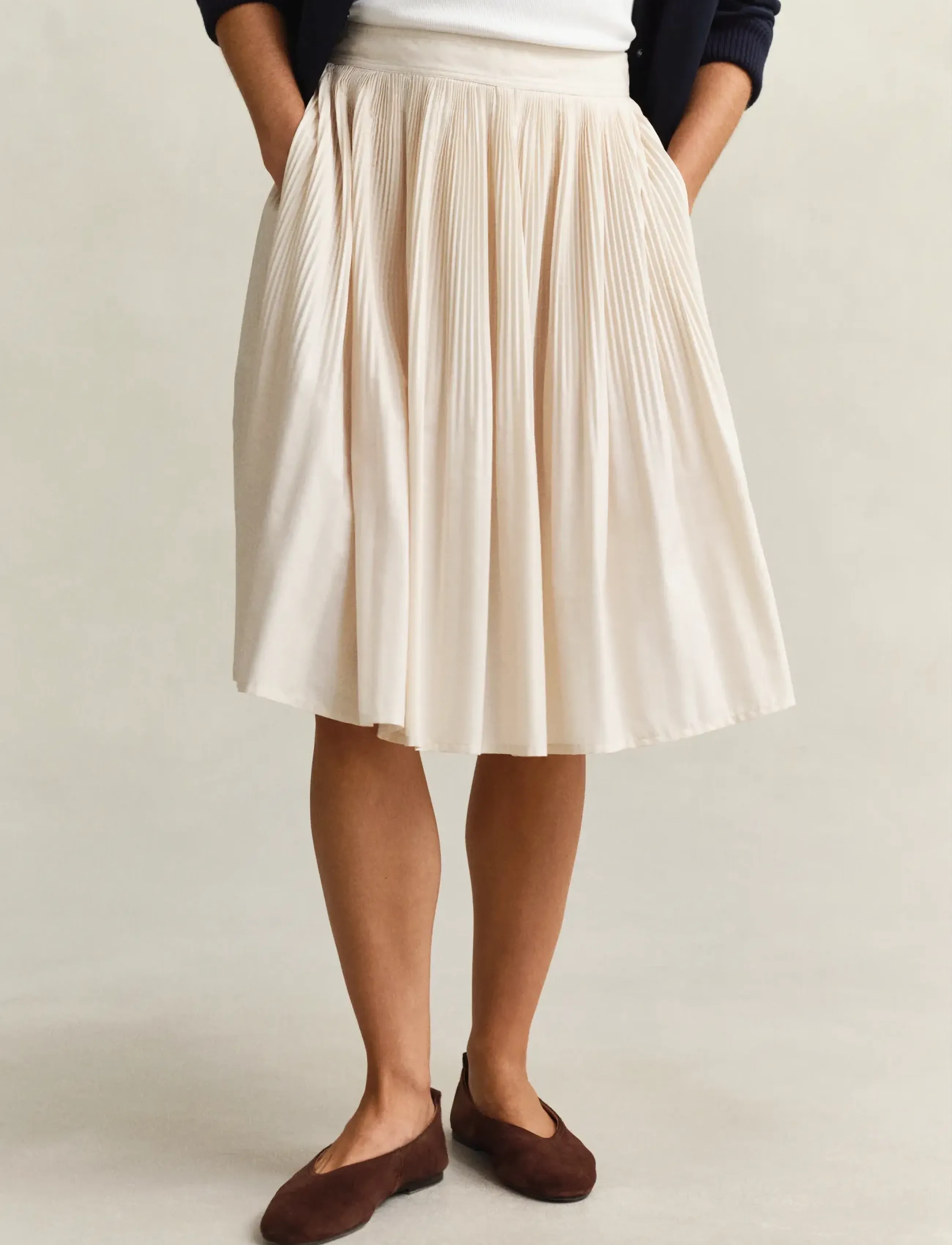 Gant - CTN PLEATED SKIRT - plisserede nederdele - creamed white - 3