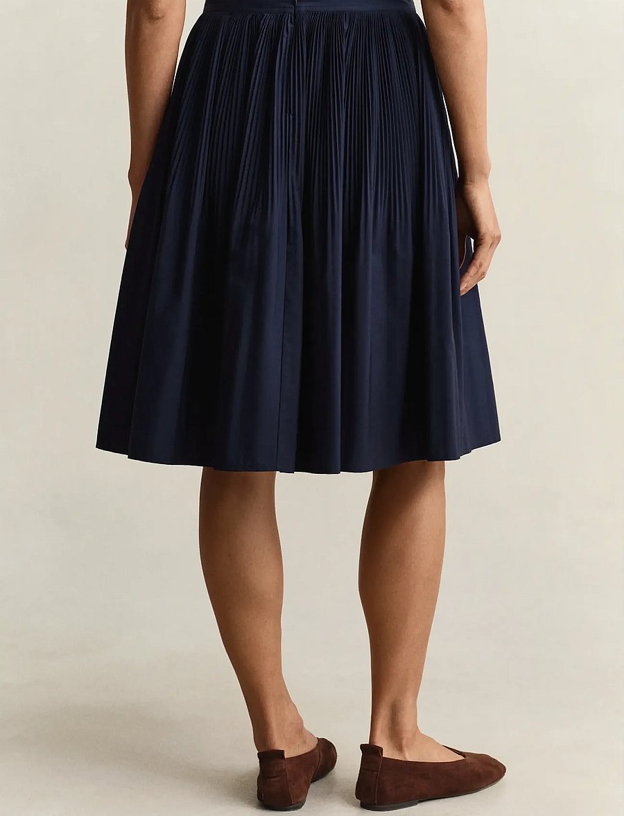 Gant - CTN PLEATED SKIRT - faltenröcke - evening blue - 2