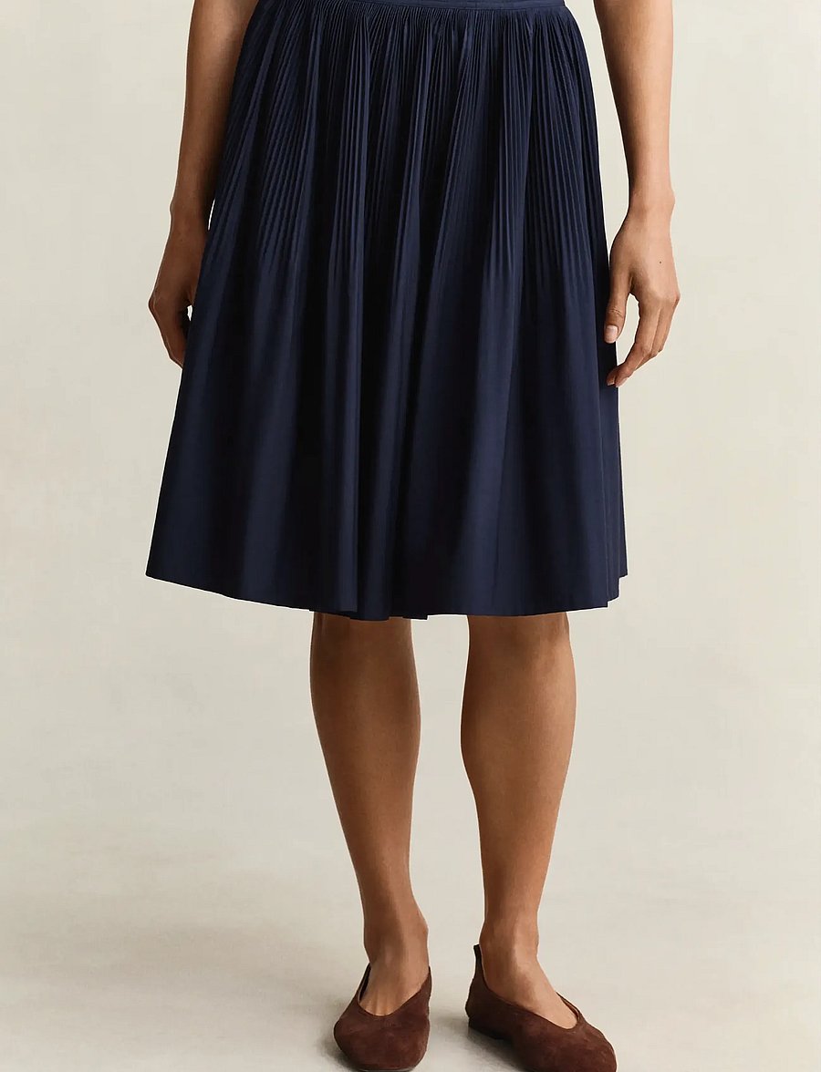 Gant - CTN PLEATED SKIRT - faltenröcke - evening blue - 3