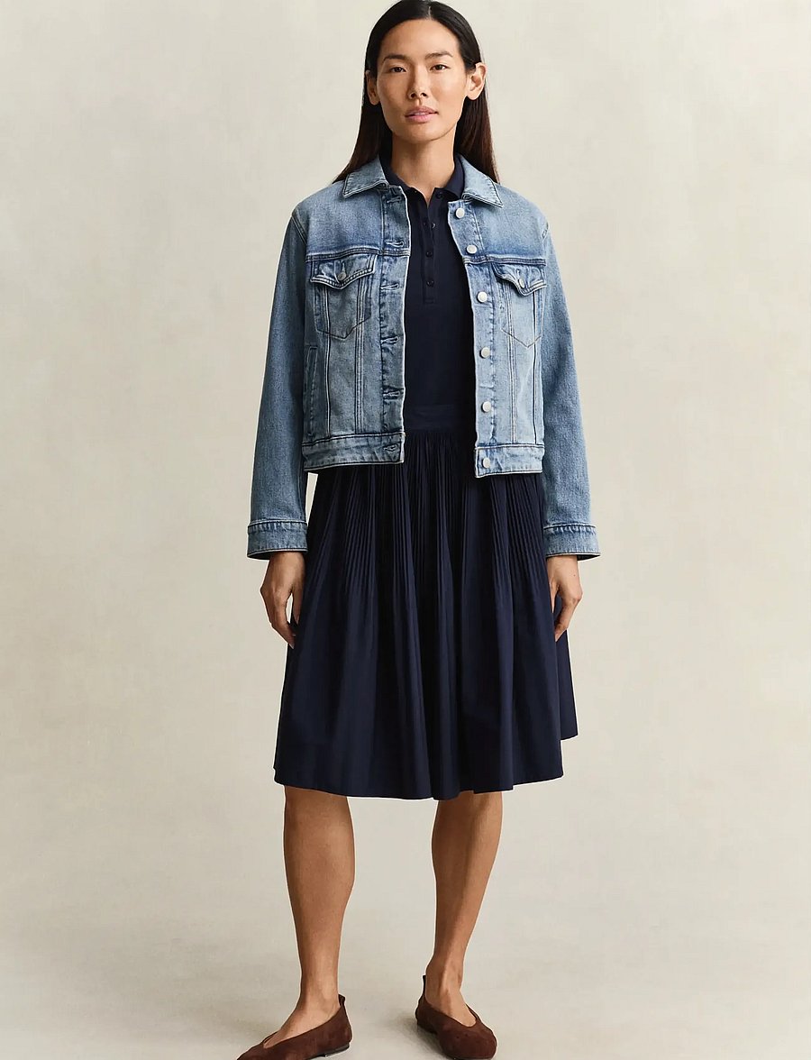 Gant - CTN PLEATED SKIRT - faltenröcke - evening blue - 4