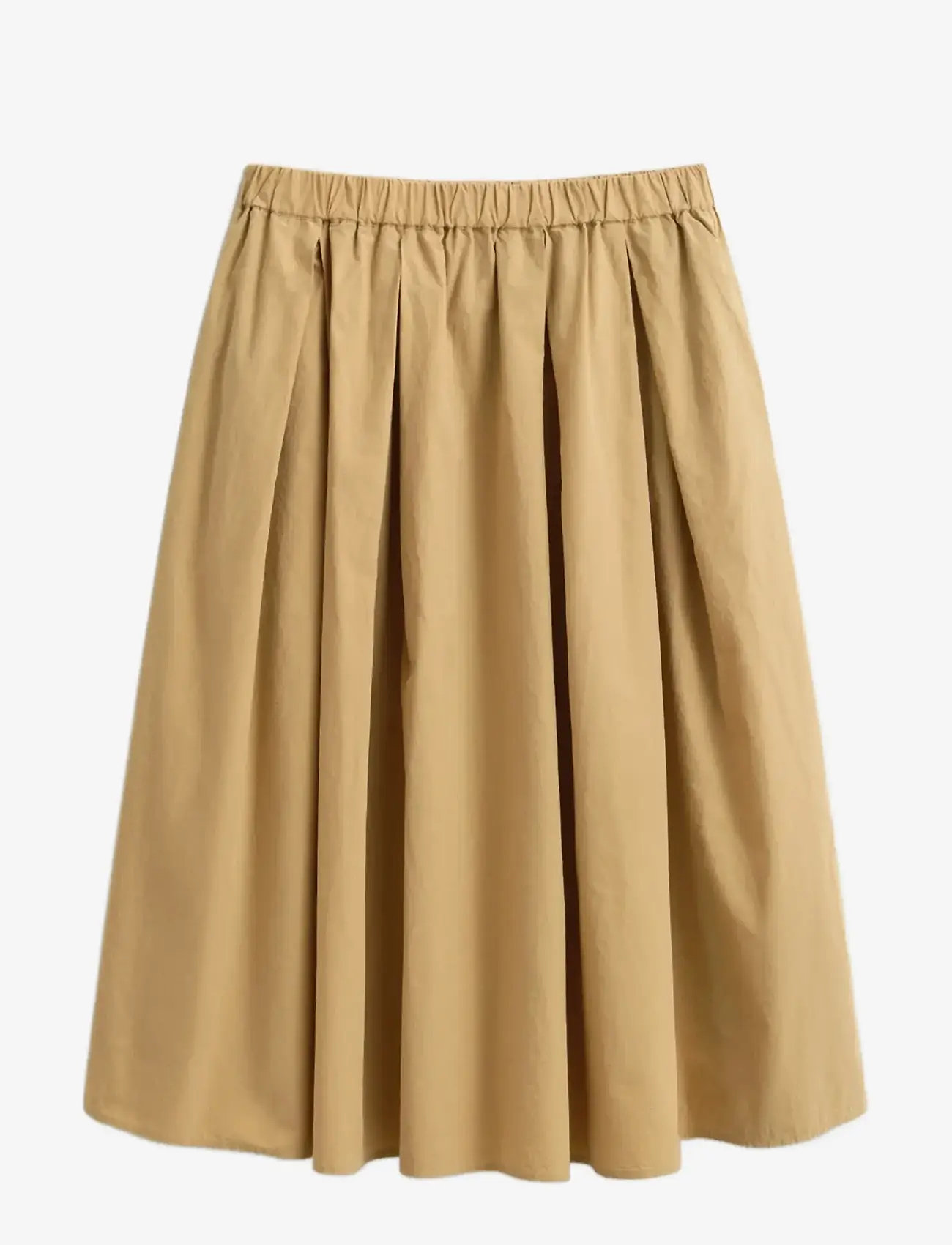 Gant - POPLIN PULL ON MIDI SKIRT - plisserade kjolar - warm beige - 1