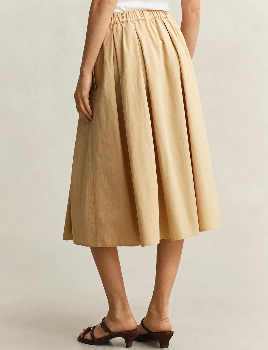 Gant - POPLIN PULL ON MIDI SKIRT - faltenröcke - warm beige - 2