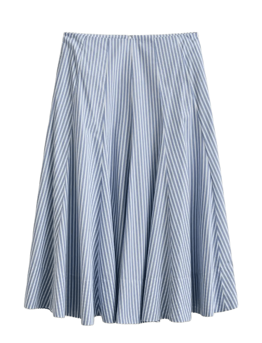 Gant - STRIPE CTN PANEL MIDI SKIRT - midi-röcke - hydrangea blue - 1