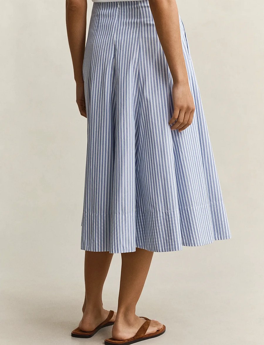 Gant - STRIPE CTN PANEL MIDI SKIRT - midi-röcke - hydrangea blue - 2
