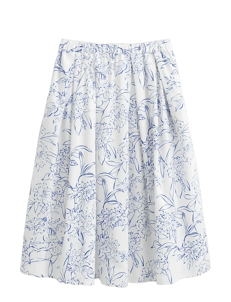 GANT - FLORAL PRINT PULL ON SKIRT - midiseelikud - white - 1