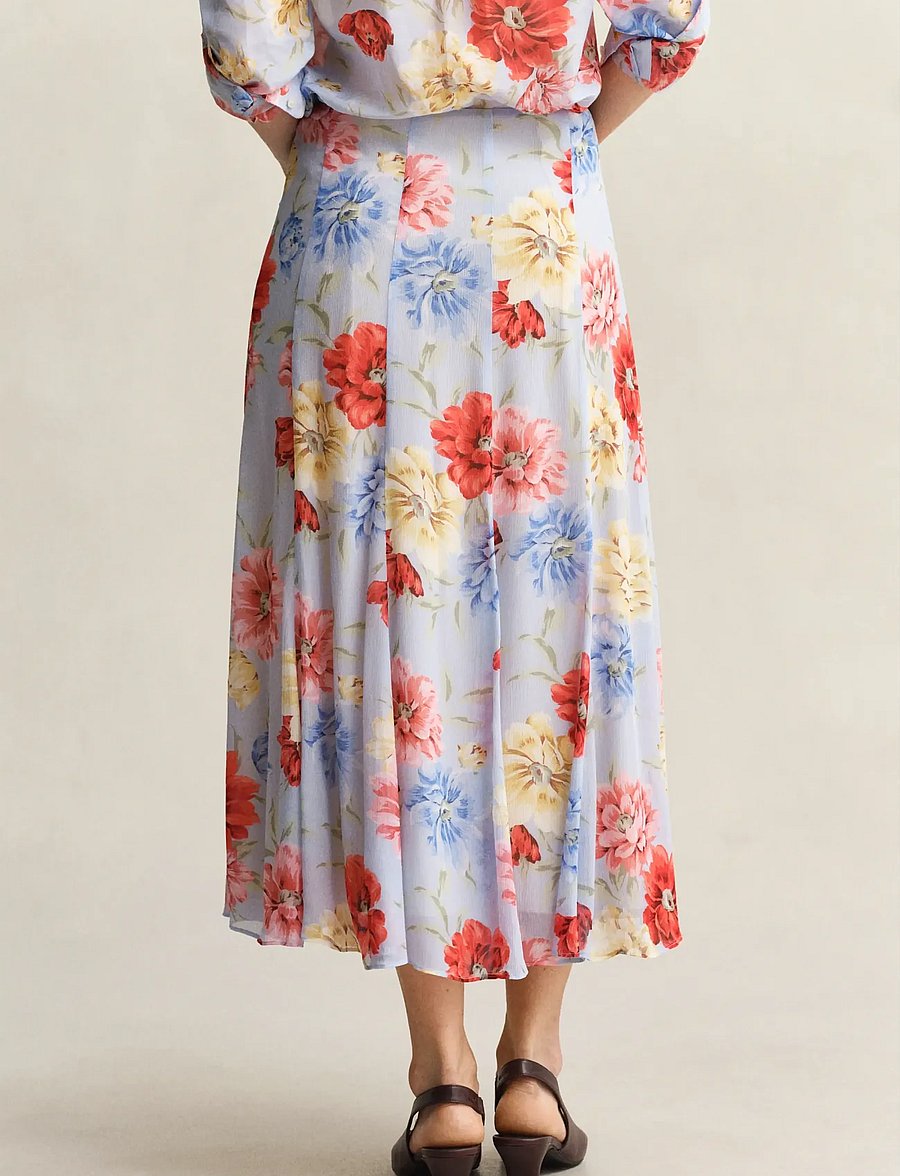 Gant - FLORAL PRINT PANEL SKIRT - midi-röcke - light blue - 2