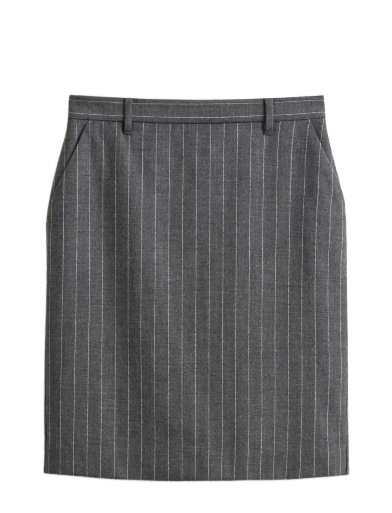 Gant PINSTRIPE WOOL PENCIL SKIRT - Bleistiftröcke - CHARCOAL MELANGE / grey