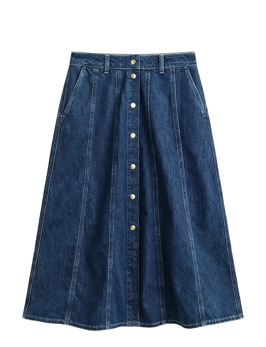 Gant - FLARED DENIM SKIRT - teksaseelikud - dark blue worn in - 0