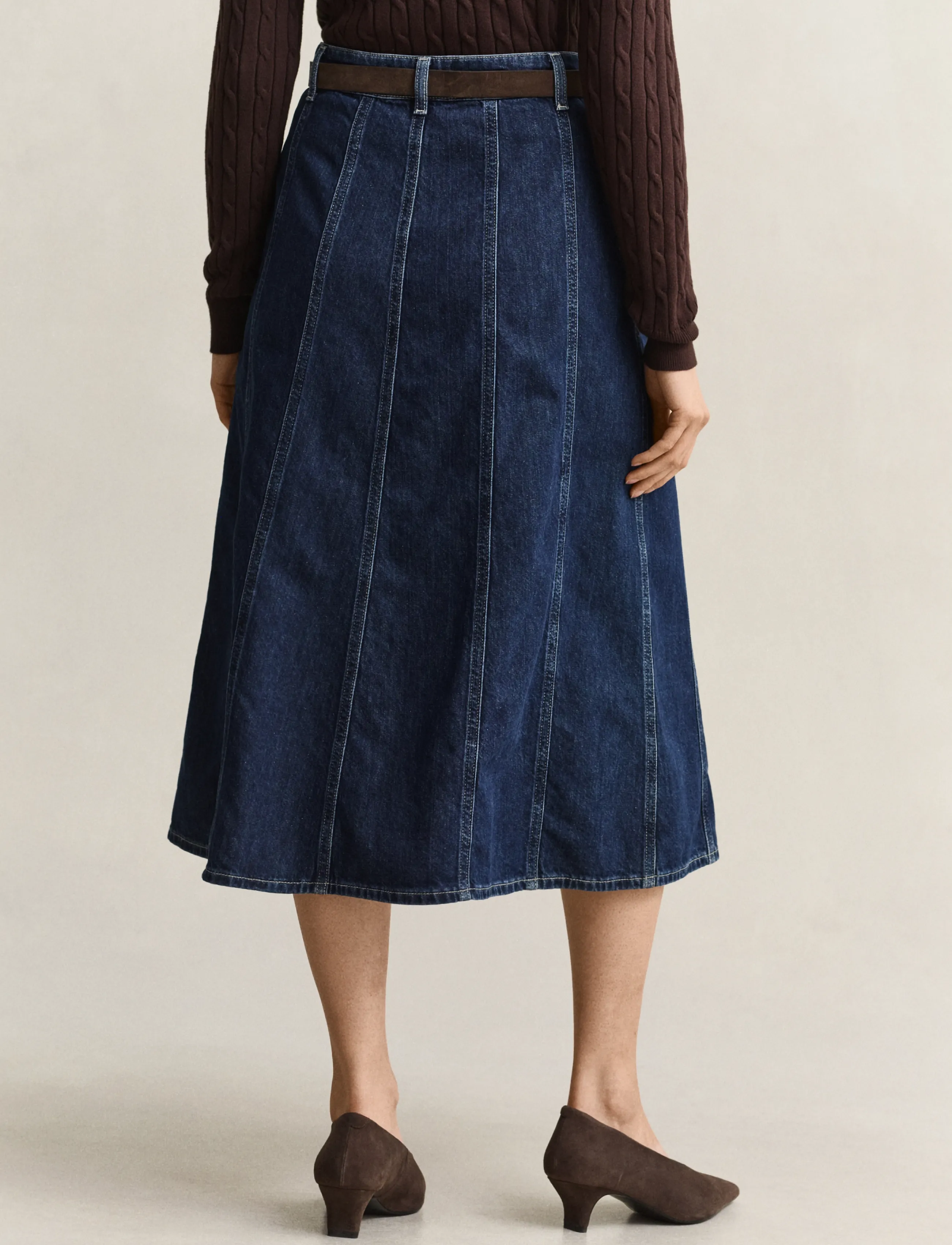 Gant - FLARED DENIM SKIRT - jeansröcke - dark blue worn in - 2