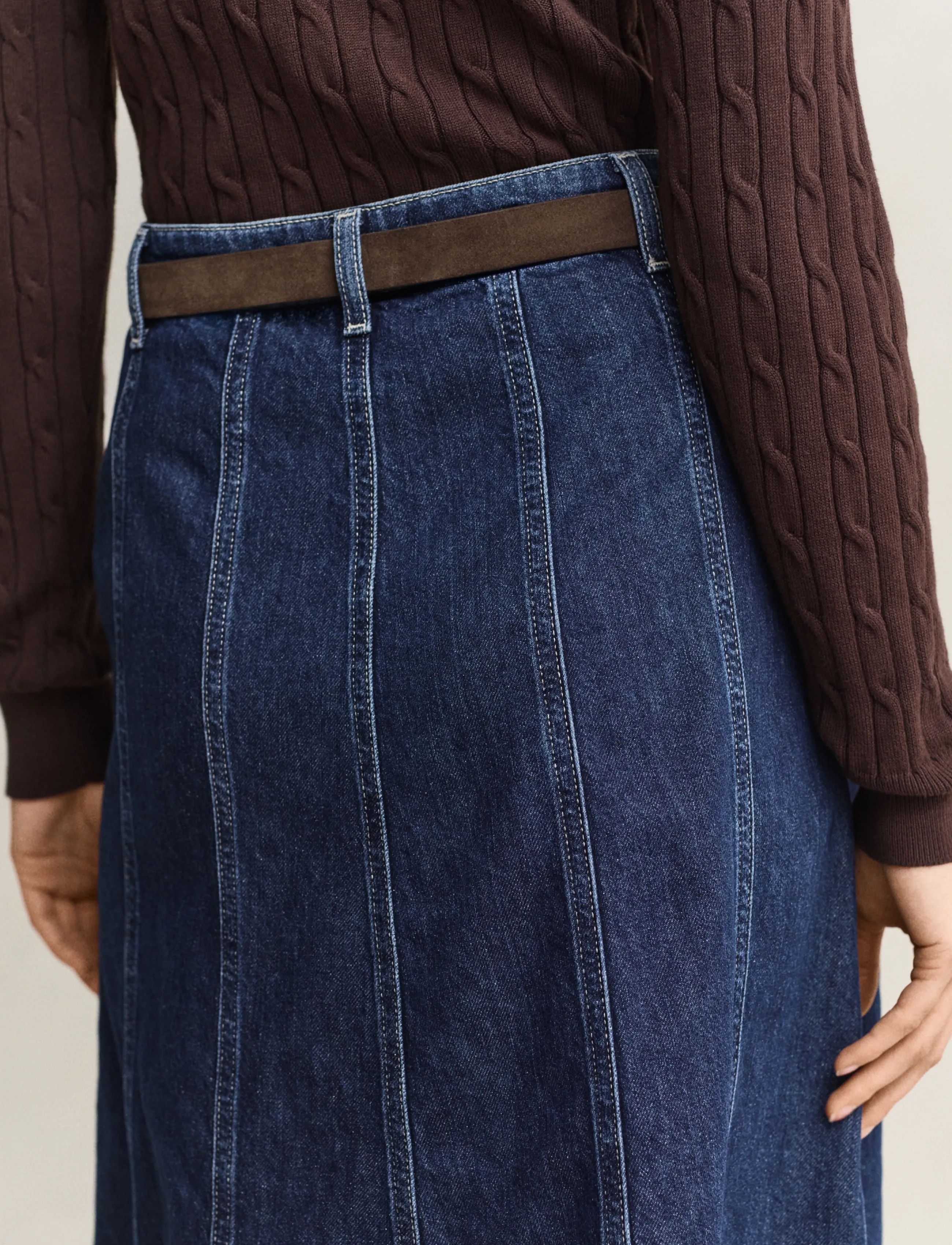 Gant - FLARED DENIM SKIRT - jeansröcke - dark blue worn in - 3