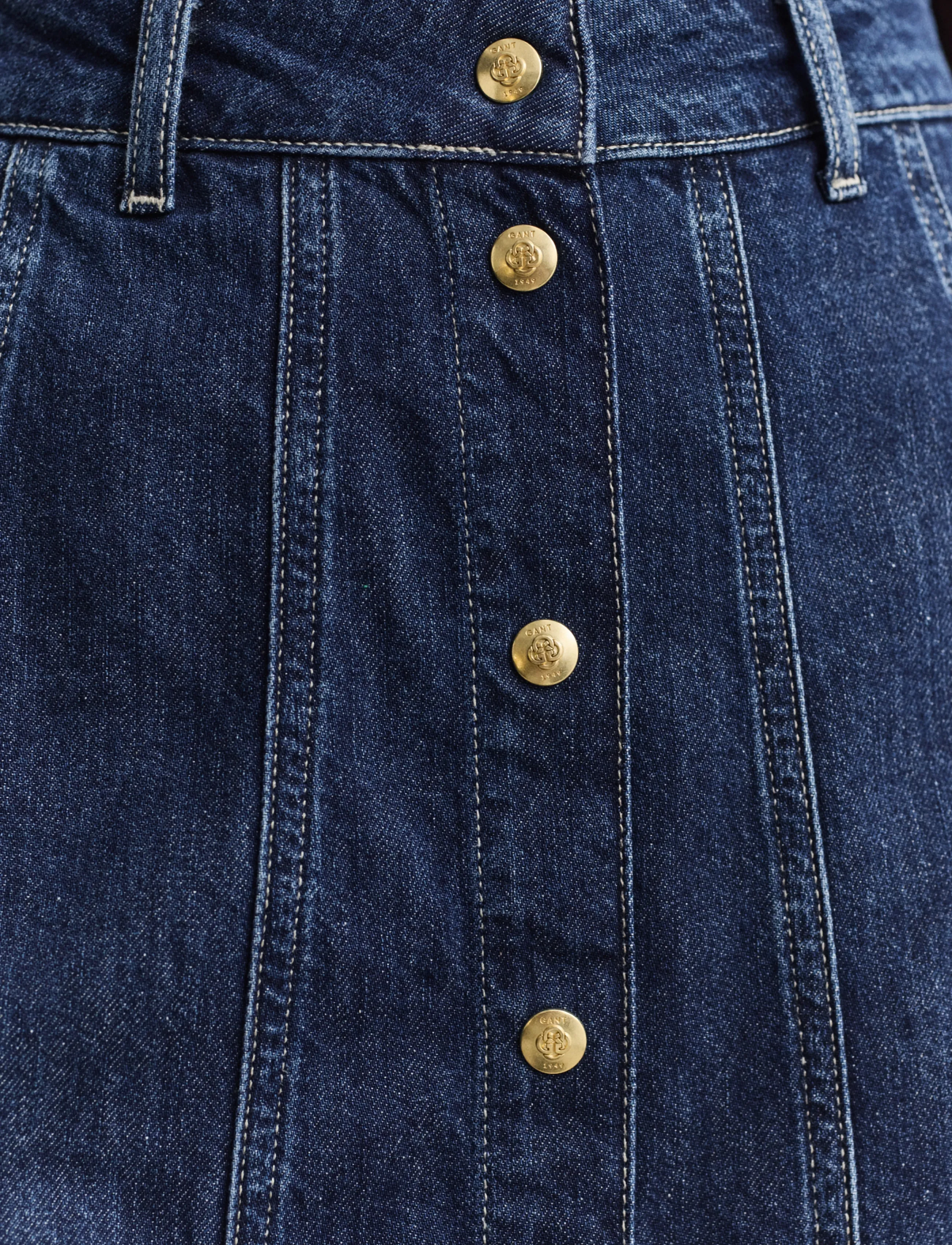 Gant - FLARED DENIM SKIRT - jeansröcke - dark blue worn in - 5
