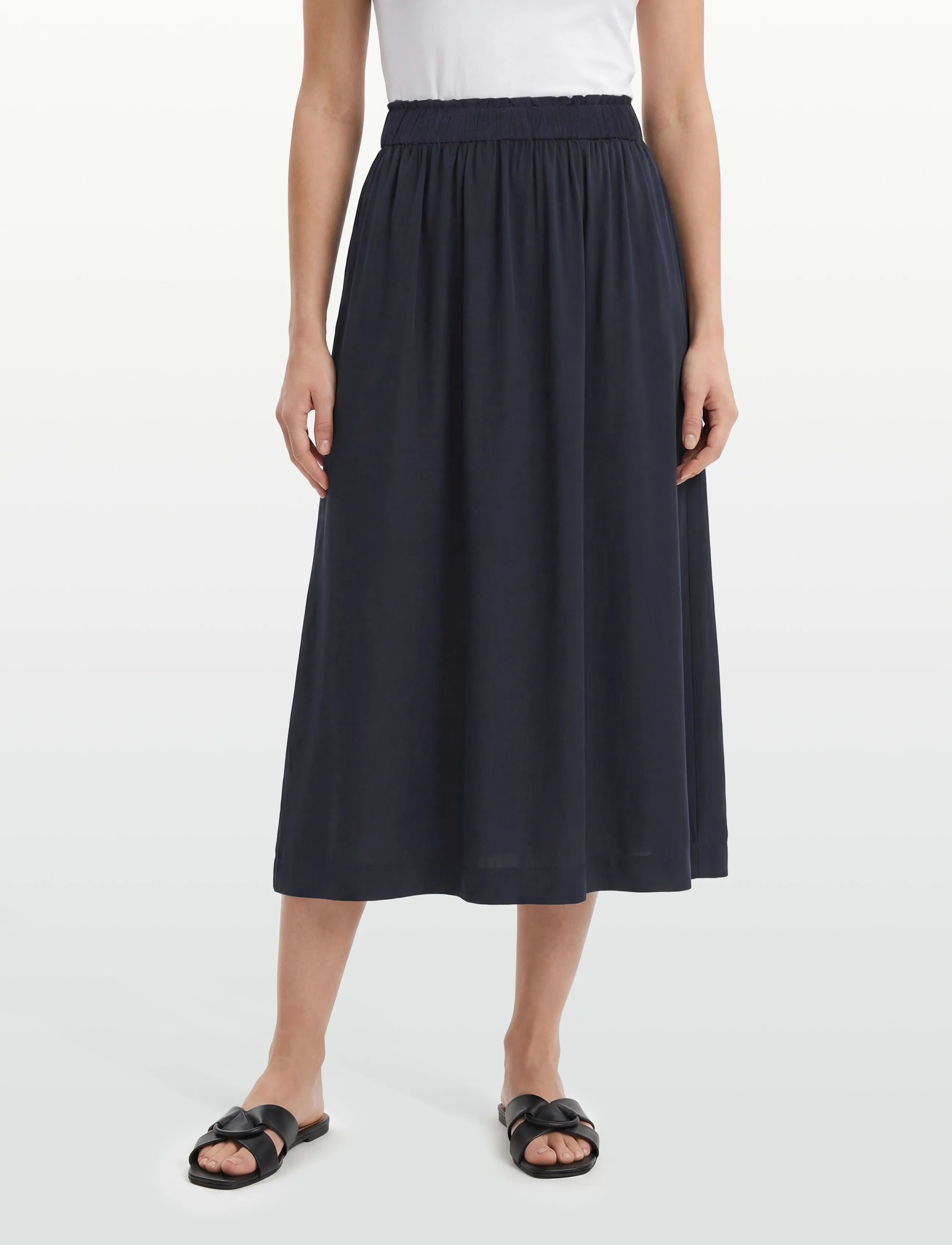 Gant - FLUID TWILL PULL-ON MIDI SKIRT - midi-röcke - evening blue - 3