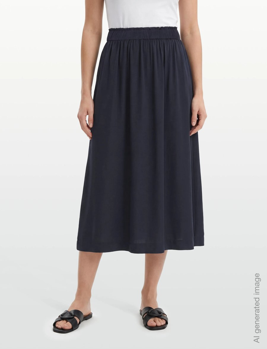 Gant - FLUID TWILL PULL-ON MIDI SKIRT - midi-röcke - evening blue - 3
