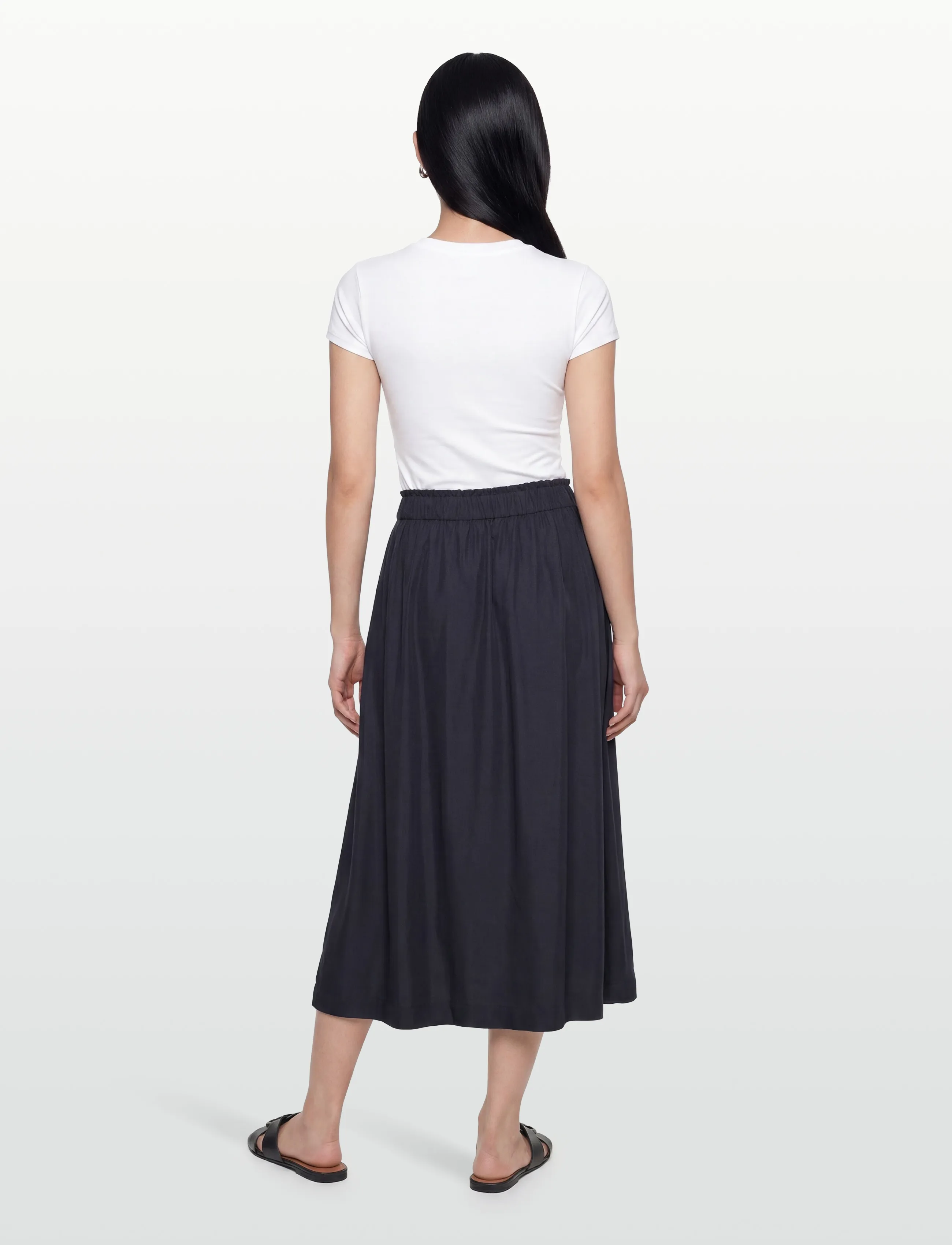 Gant - FLUID TWILL PULL-ON MIDI SKIRT - midi-röcke - evening blue - 4