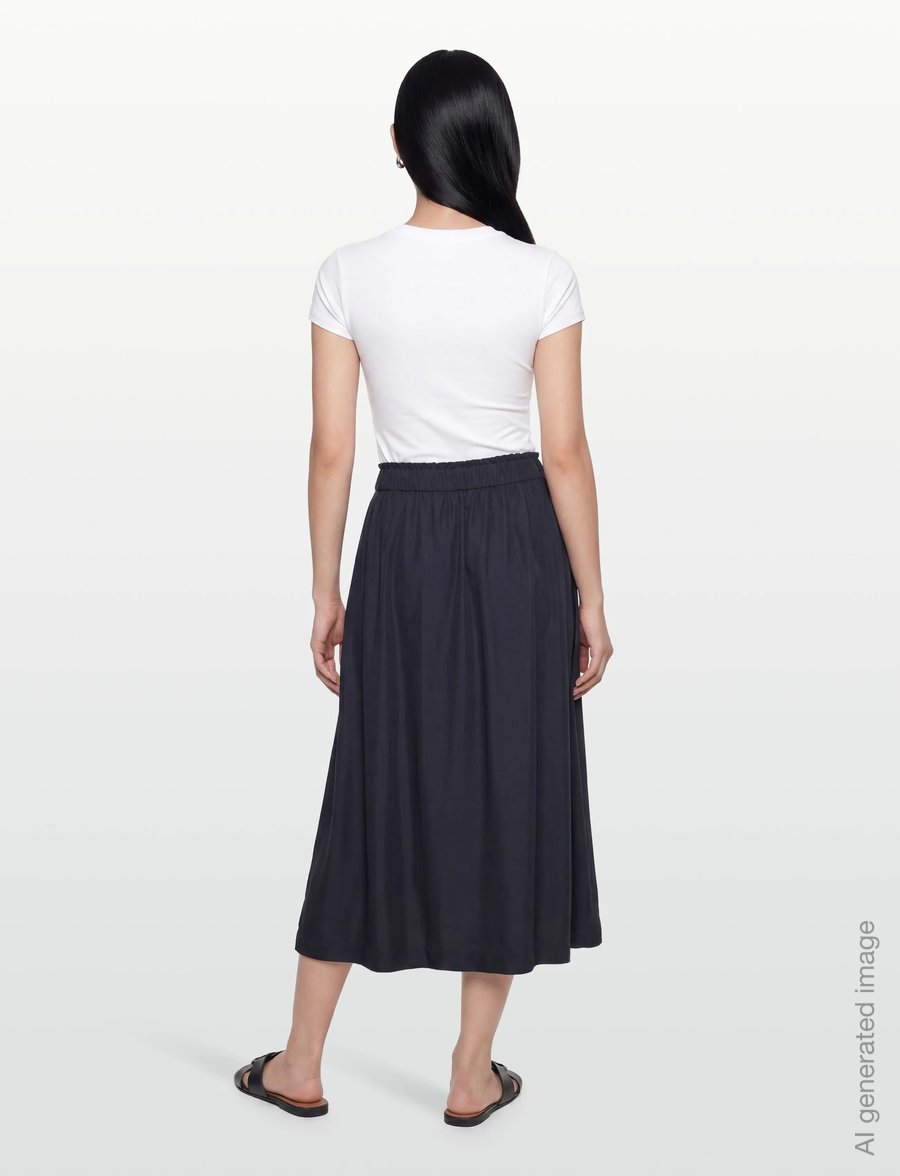 Gant - FLUID TWILL PULL-ON MIDI SKIRT - midi-röcke - evening blue - 4