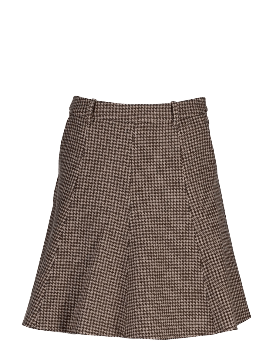 Gant - HOUNDSTOOTH FLARE SKIRT - midi-röcke - faded taupe - 0