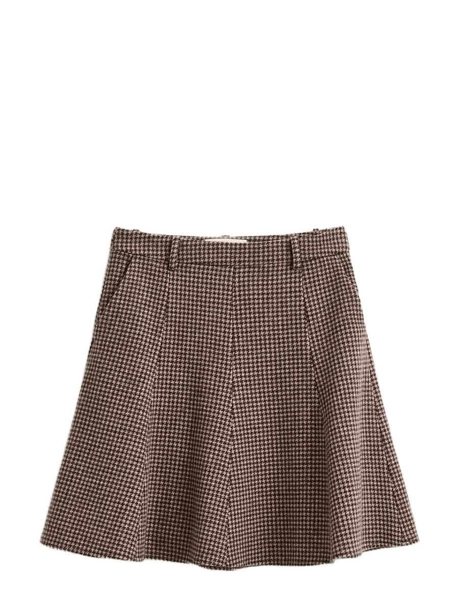 Gant - HOUNDSTOOTH FLARE SKIRT - midiseelikud - faded taupe - 0