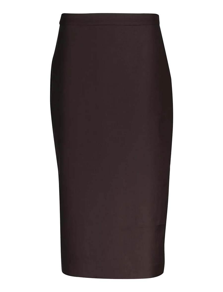 Gant - WOOL BLEND PENCIL SKIRT - bleistiftröcke - deep brown - 0