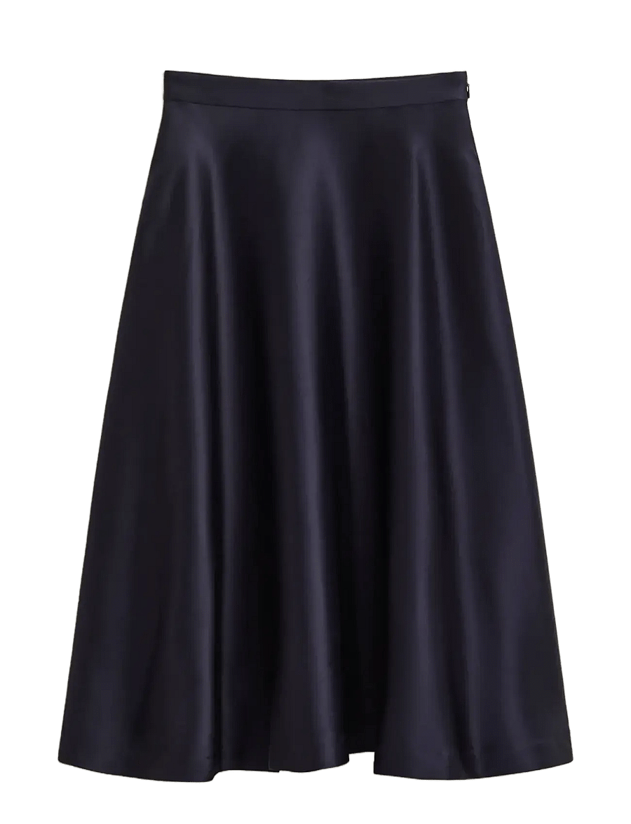 Gant - SATIN VOLUME SKIRT - midi skirts - evening blue - 0