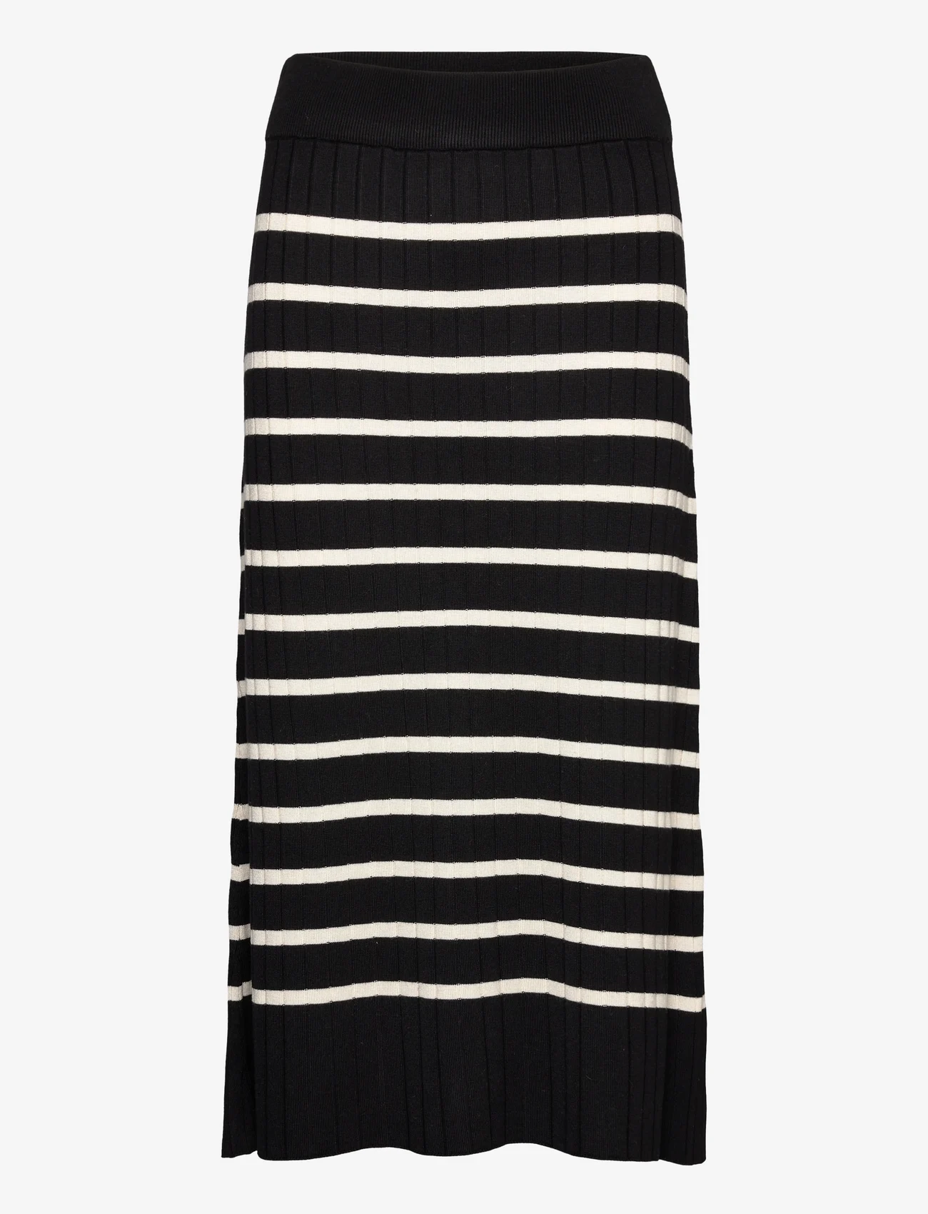 GANT - D2. BRETON RIB KNIT SKIRT - midi nederdele - ebony black - 0