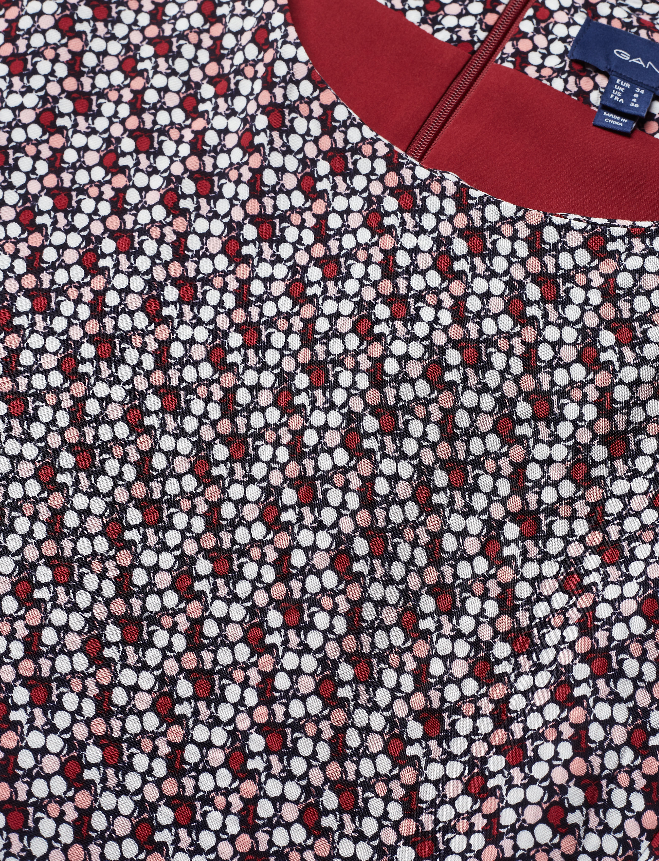 GANT - D1. AUTUMN PRINT DRESS - mahogny red - 2