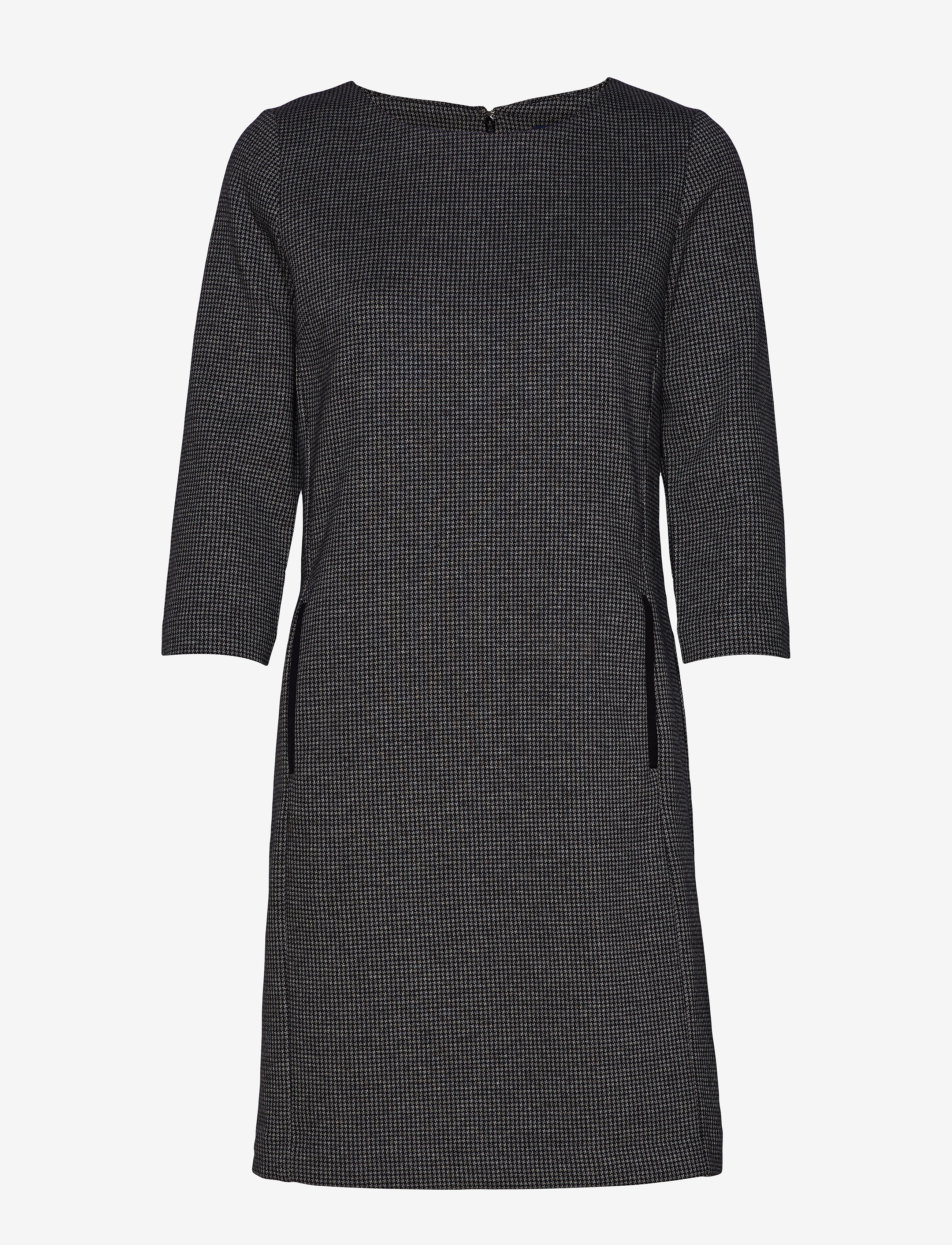 GANT - D1. DOGTOOTH JERSEY CL SHIFT DRESS - dark grey melange - 0