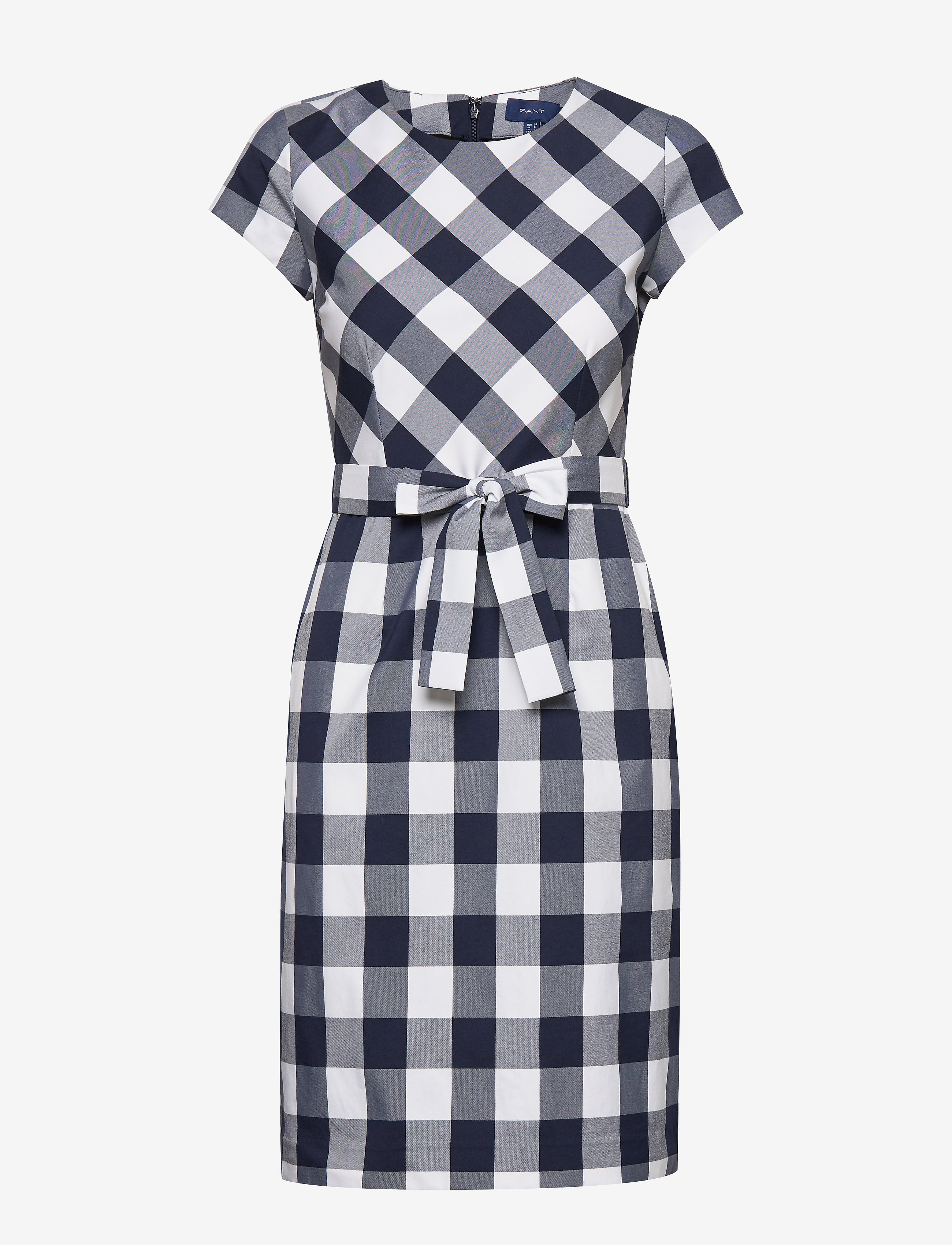 GANT - D1. FITTED GINGHAM DRESS - evening blue - 0